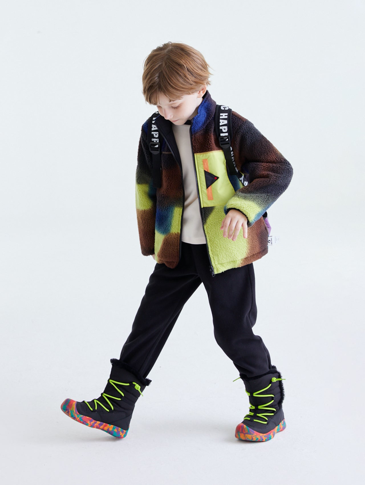 Kids Reversible Windproof Fleece Jacket