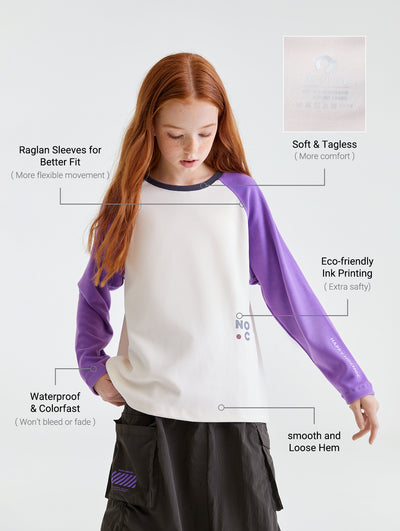 Kids Cloud-soft Pile Raglan Sleeve T-Shirt